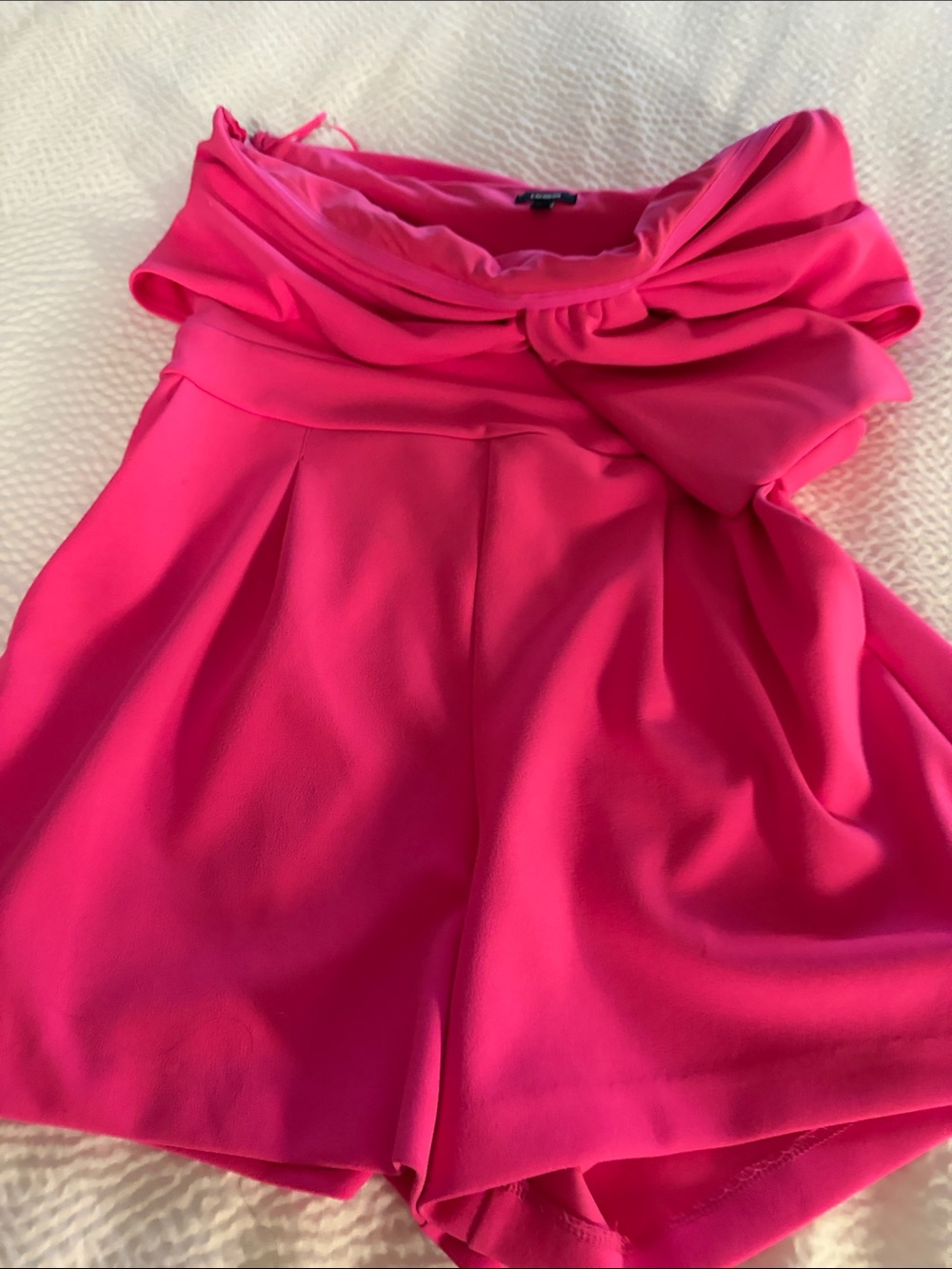 Express Hot Pink Off-Shoulder Romper